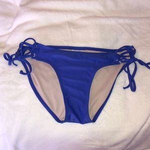 Royal blue tie side bikini bottoms